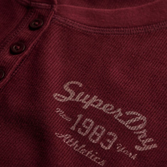 Superdry Womens Red Athletic Button Down LS Top #3