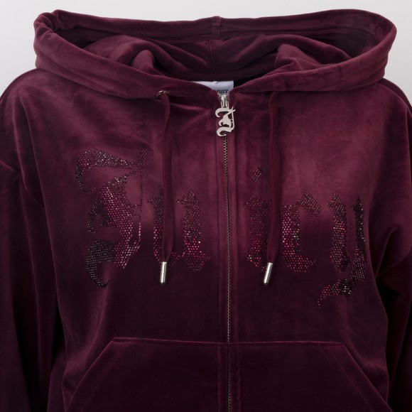 Juicy Couture Womens Purple Iccle Old Gothic Hoodie #3