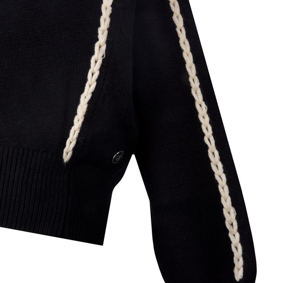 Rino & Pelle Womens Black Firuze Turtleneck Pullover With Braided Details #3
