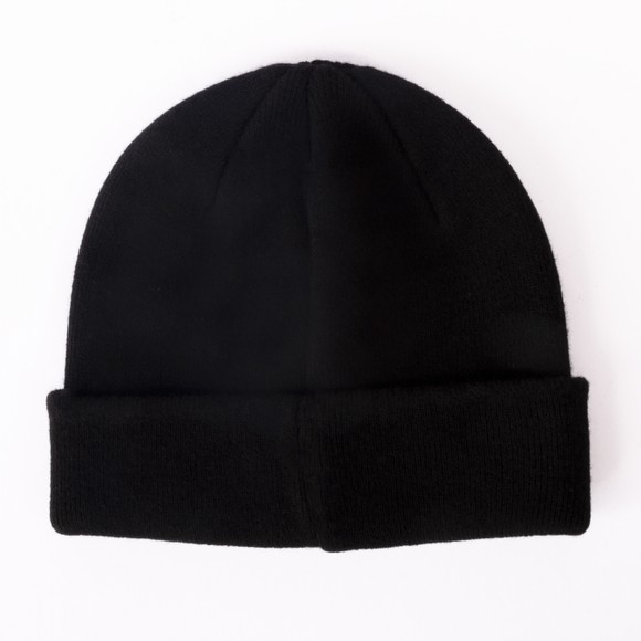 Aquascutum Mens Black Rubber Patch Beanie #3