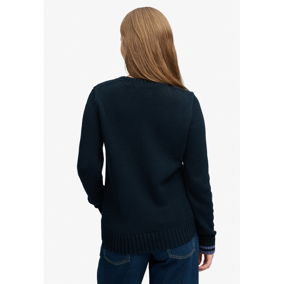 Superdry Womens Blue Statement Cable Flag Knit #3