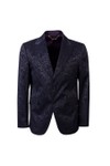 Claudio Lugli Mens Blue Velvet Flocking Blazer
