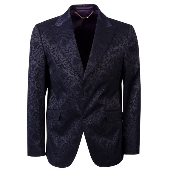 Claudio Lugli Mens Blue Velvet Flocking Blazer main image