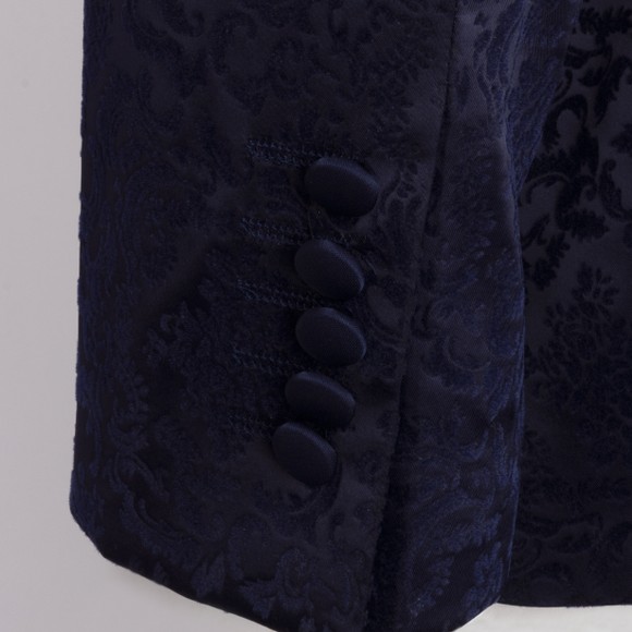 Claudio Lugli Mens Blue Velvet Flocking Blazer main image