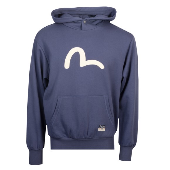Evisu Mens Blue Seagull Print Relax Fit Hoody #1