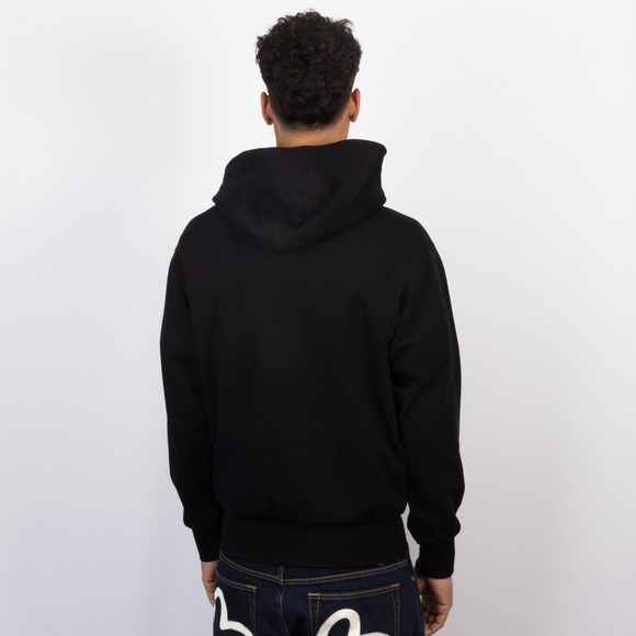 Evisu Mens Black Seagull Print Relax Fit Hoody #4