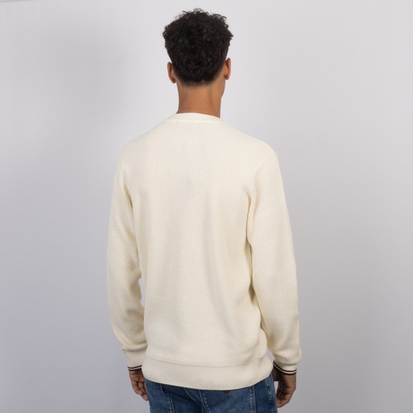 Fred Perry Mens Beige Waffle Stitch Jumper #4