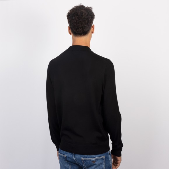 Polo Ralph Lauren Mens Black Washable Merino Wool Knitted Polo Shirt #4