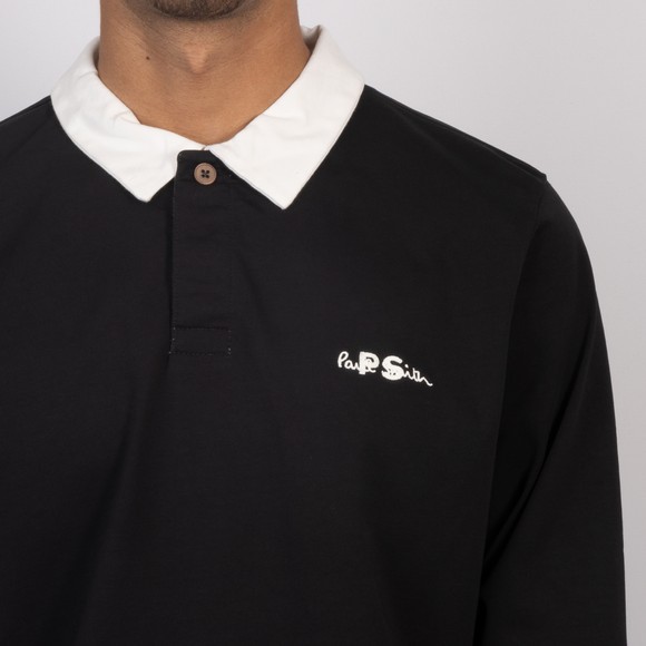 PS Paul Smith Mens Black EMB Logo Long Sleeve Polo Shirt #3