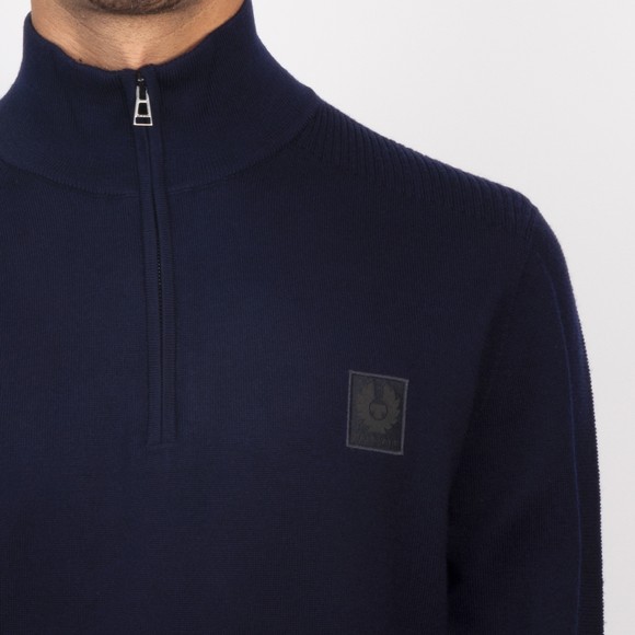 Belstaff Mens Blue Colden Merino Quarter Zip #3
