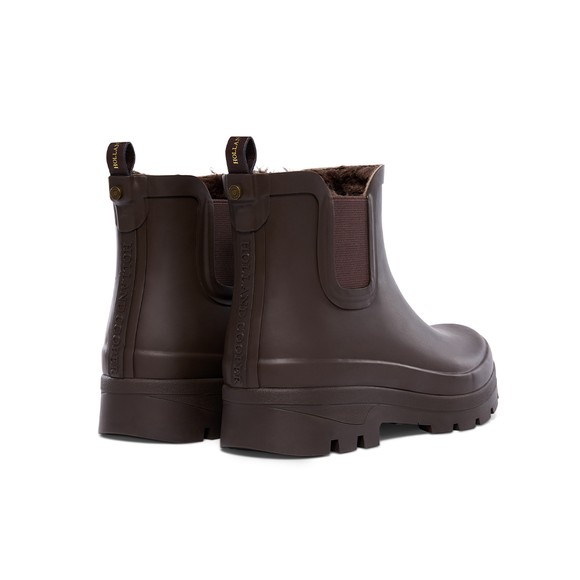 Holland Cooper Womens Brown Sherpa Lined Chunky Chelsea Wellington #3