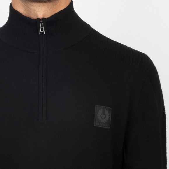 Belstaff Mens Black Colden Merino Quarter Zip #3