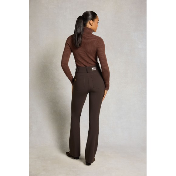 Holland Cooper Womens Brown Windsor Contour Flare Trouser #4