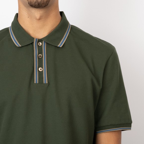 PS Paul Smith Mens Green Contrast Collar Polo #3
