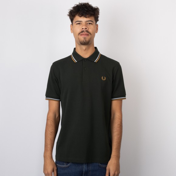 Fred Perry Mens Green Twin Tipped Polo Shirt #2