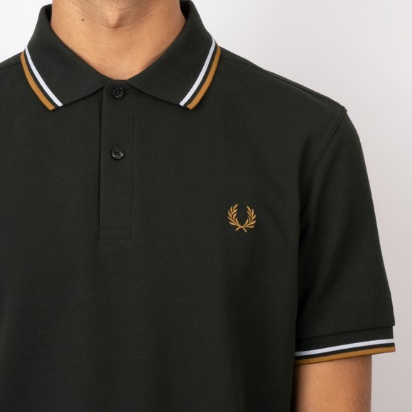 Fred Perry Mens Green Twin Tipped Polo Shirt #3