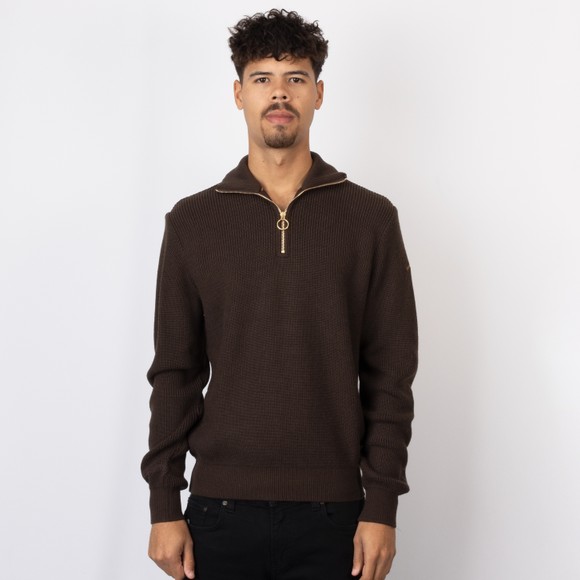 Paul & Shark Mens Brown High Half Zip Wool Jumper #3