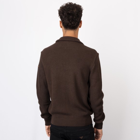 Paul & Shark Mens Brown High Half Zip Wool Jumper #4