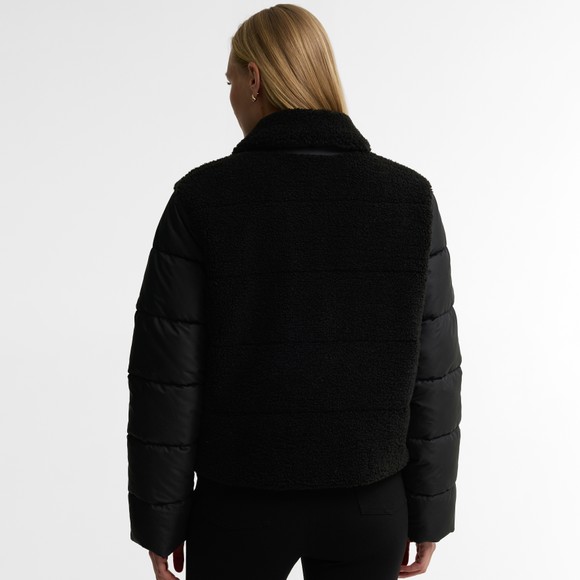 Barbour International Womens Black Luna Fleece Quilted Jacket #4