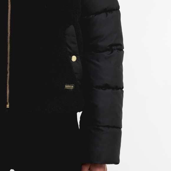Barbour International Womens Black Luna Fleece Quilted Jacket #3