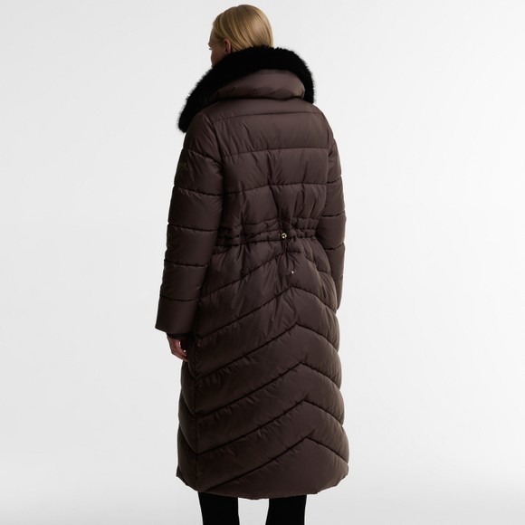 Barbour International Womens Brown Longline Cyrus Puffer Jacket #5