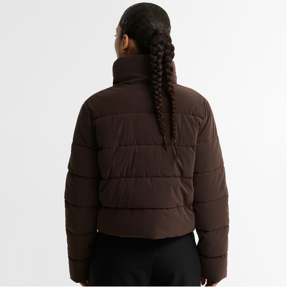 Barbour International Womens Brown Halina Faux Velvet Puffer Jacket #5