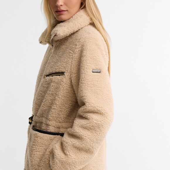 Barbour International Womens Off-White Kemora Fleece Casual Jacket #3