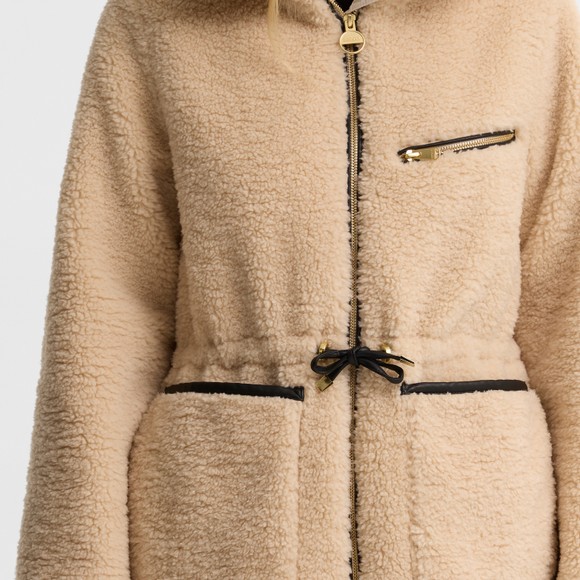 Barbour International Womens Off-White Kemora Fleece Casual Jacket #4
