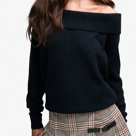 Superdry Womens Blue Bardot Knitted Jumper #3