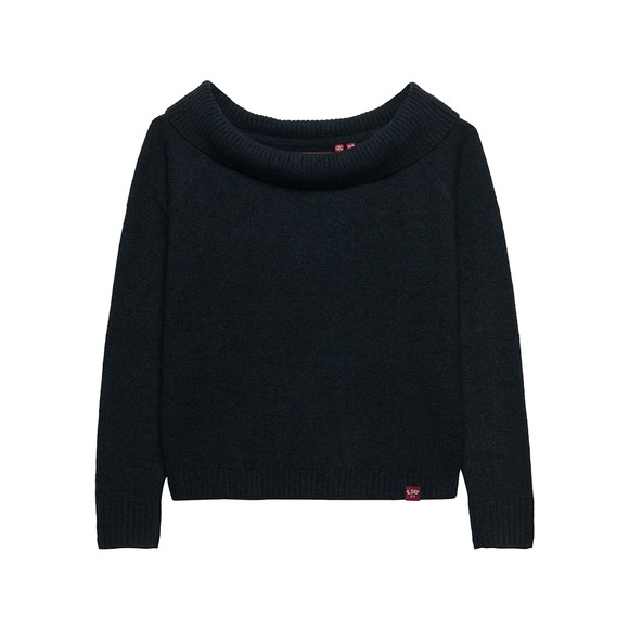 Superdry Womens Blue Bardot Knitted Jumper #1