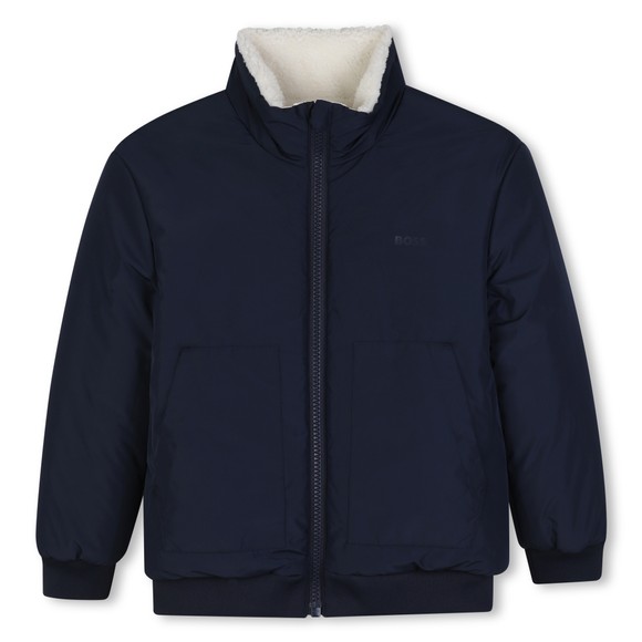 BOSS Boys White J53428 Reversible Fleece Jacket #3
