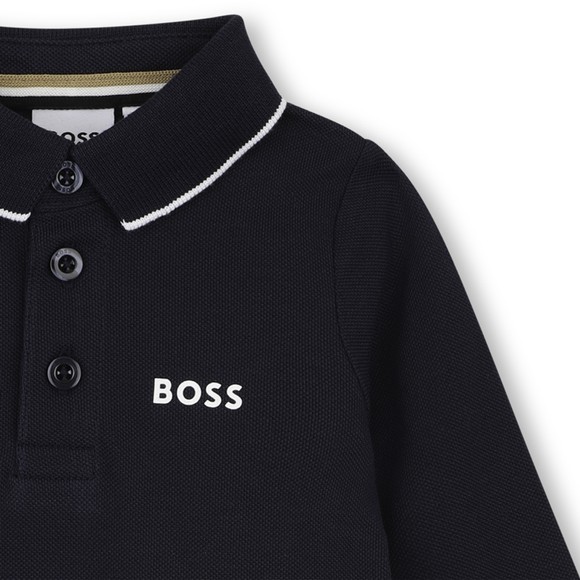 BOSS Baby Boys Blue J53481 Long Sleeve Polo Shirt #3