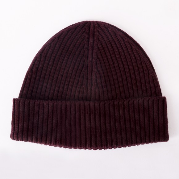 Lacoste Mens Red Ribbed Beanie #3