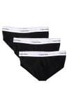 Calvin Klein Mens Black 3 Pack Hip Briefs