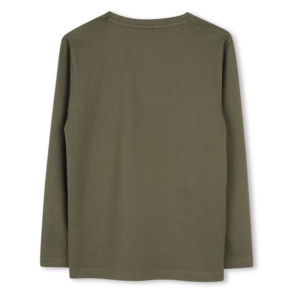 BOSS Boys Green J53408 Square Patch T Shirt #3