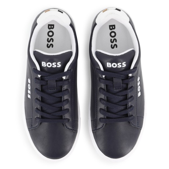 BOSS Boys Blue J53248 Leather Trainer #3