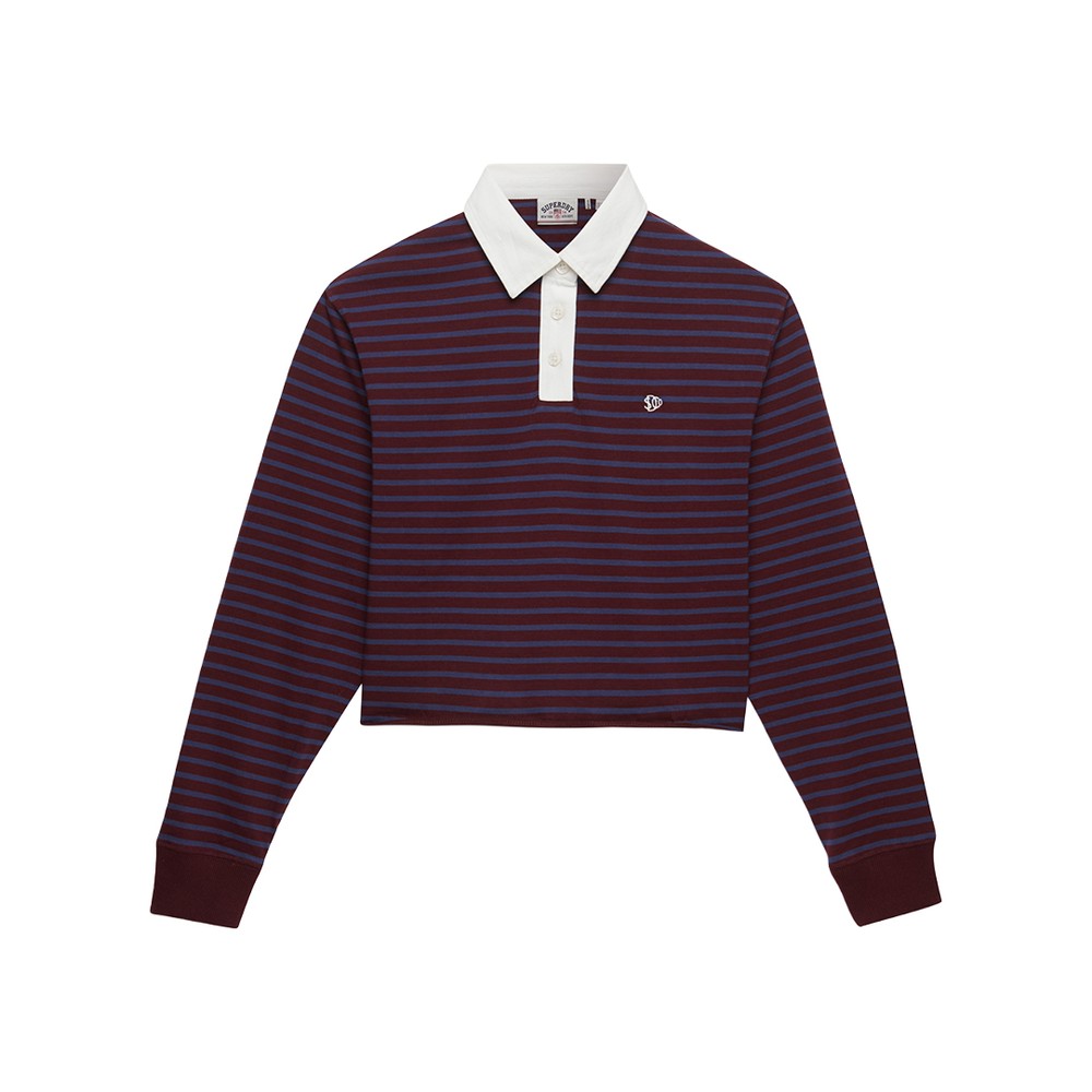 Essential Cropped Stripe Rugby Shirt