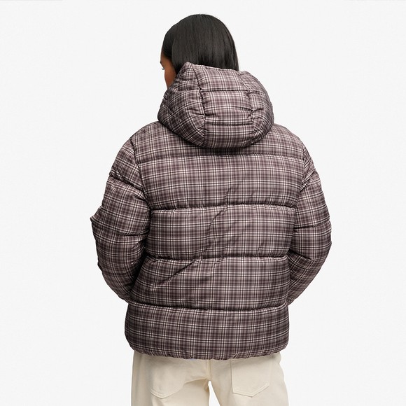 Superdry Womens Brown Premium Printed Check Puffer #4