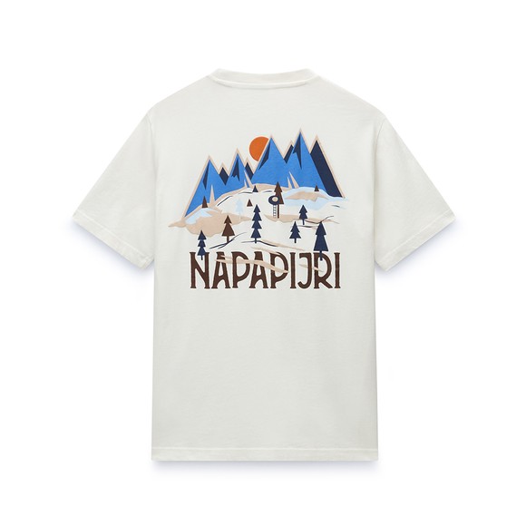 Napapijri Mens White Back Print T-Shirt #3