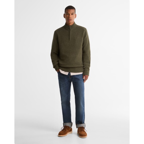 Barbour Lifestyle Mens Green Newtown Half Zip Jumper #3