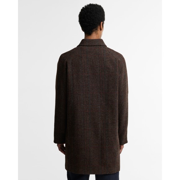 Barbour Lifestyle Mens Brown Lorden Check Wool Overcoat #4