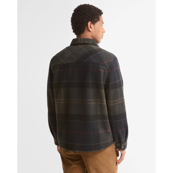 Barbour Lifestyle Mens Green Woodlane Brushed Check Overshirt #4