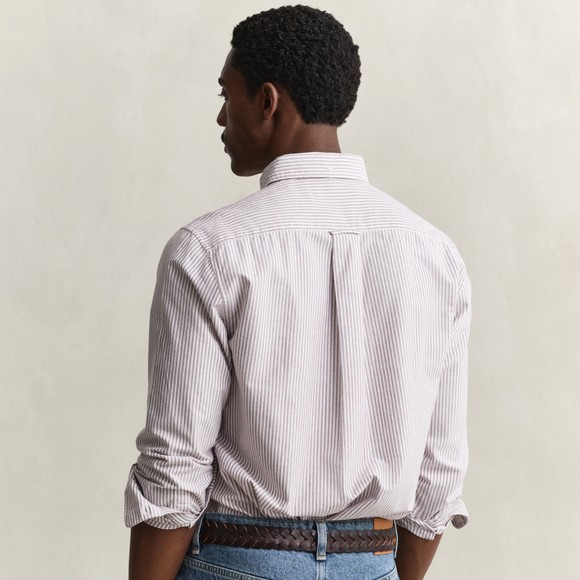 Gant Mens Red Classic Oxford Stripe Shirt main image