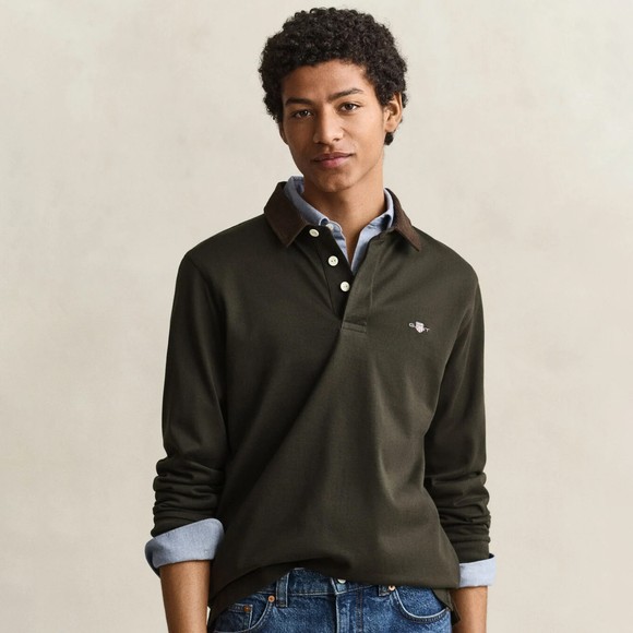 Gant Mens Green Cord Collar Rugger main image
