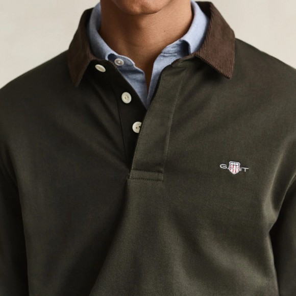 Gant Mens Green Cord Collar Rugger main image