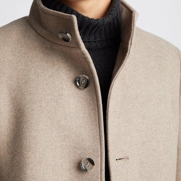 Remus Mens Beige Jonah Overcoat main image