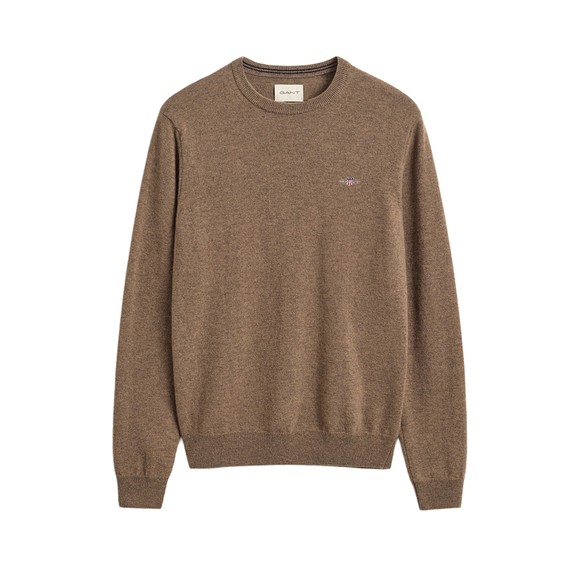 Gant Mens Brown Superfine Lambswool Jumper