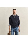 Gant Mens Blue Sacker 1/2 Zip Sweatshirt