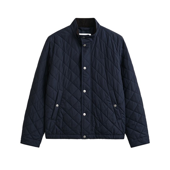 Gant Mens Blue Classic Quilted Jacket