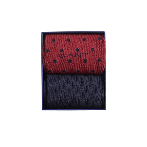 Gant Mens Red Dot And Rib Socks 2 Pack Box